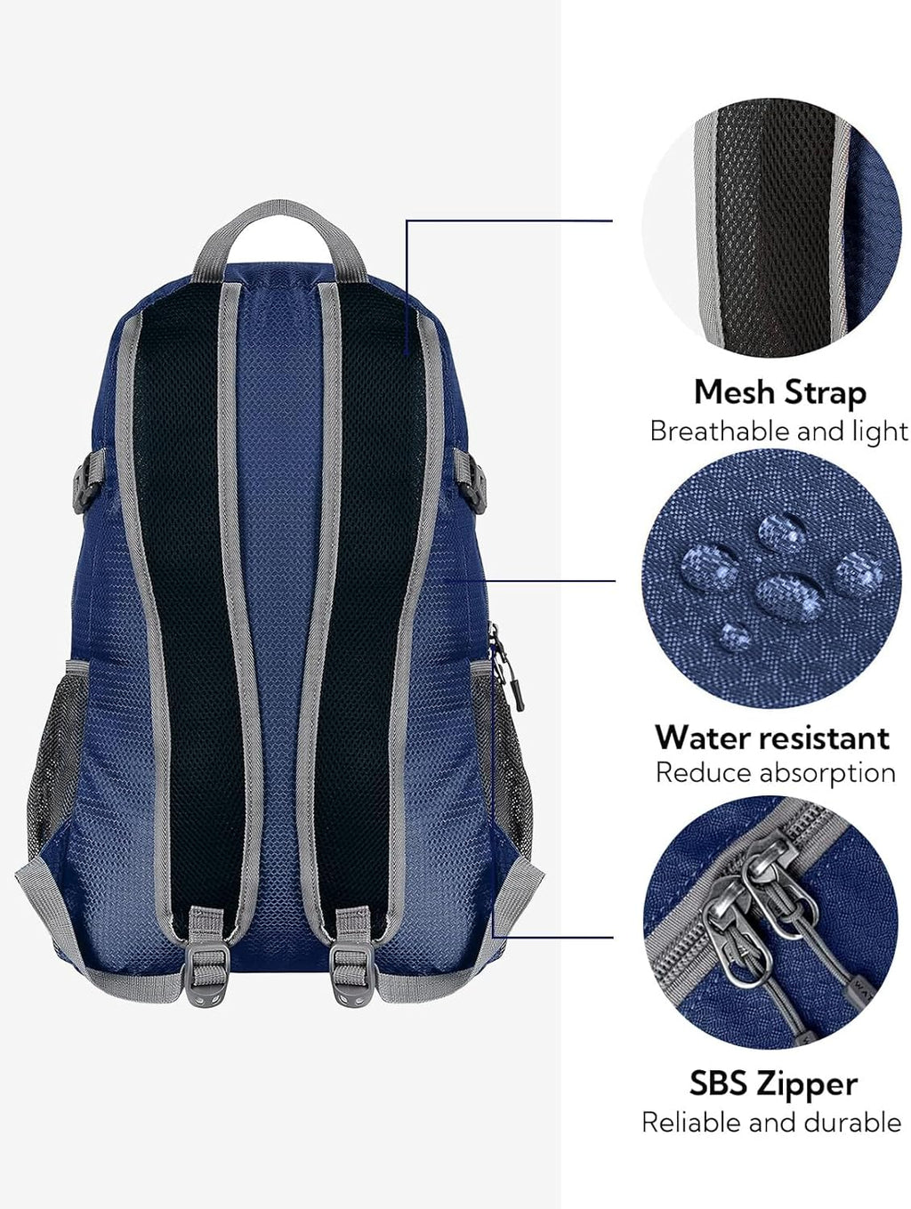 WATERFLY Small Lightweight Packable Backpack: 20l Hiking Daypack Man Woman