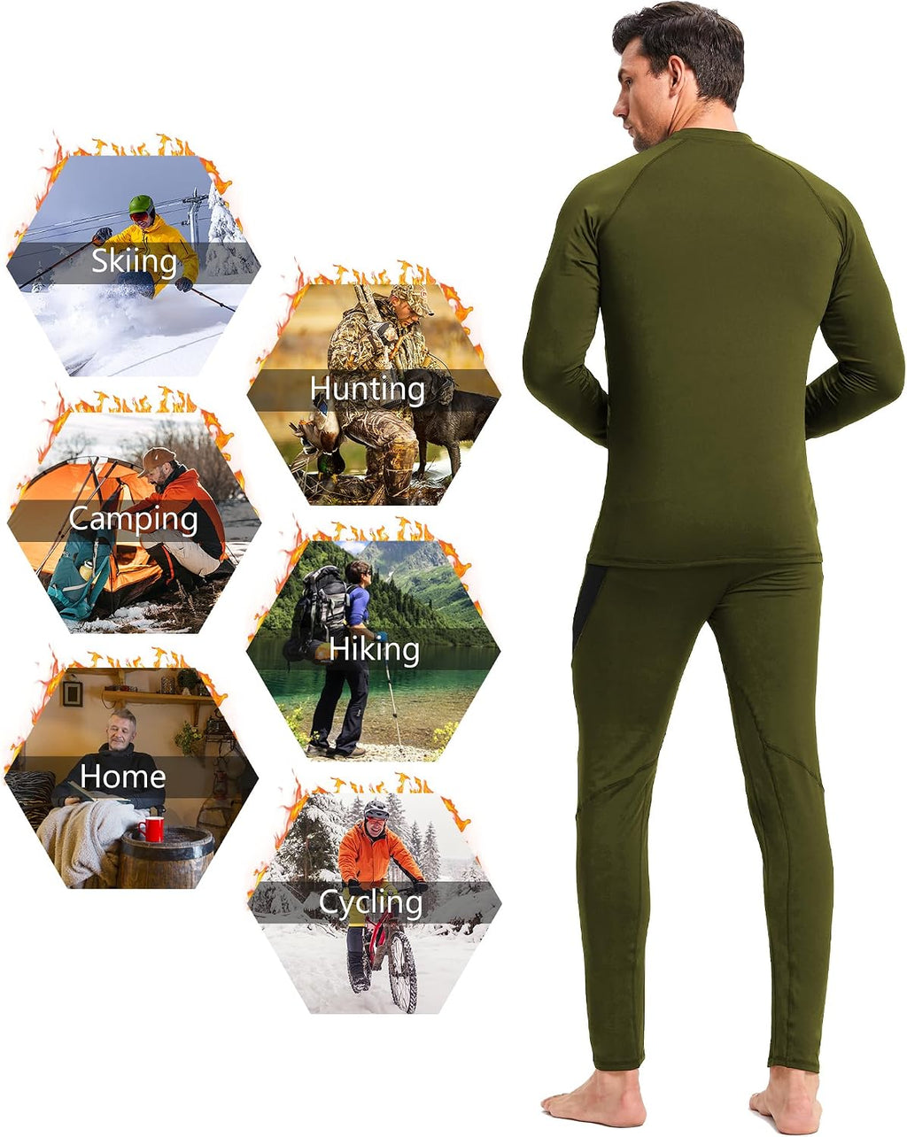 Mens Thermal Underwear Long Johns Base Layer Set Cold Weather 1/2/3 Pack