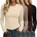 Neer 4 Pack Women's Thermal Fleece Lined Shirts Warm Base Layer