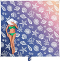WEKAPO Beach Blanket Waterproof Sandproof Oversized, Extra Large Beach Mat Sand Free, Lightweight & Compact Sand Free Mat with 5 Stakes & 4 Corner Pockets