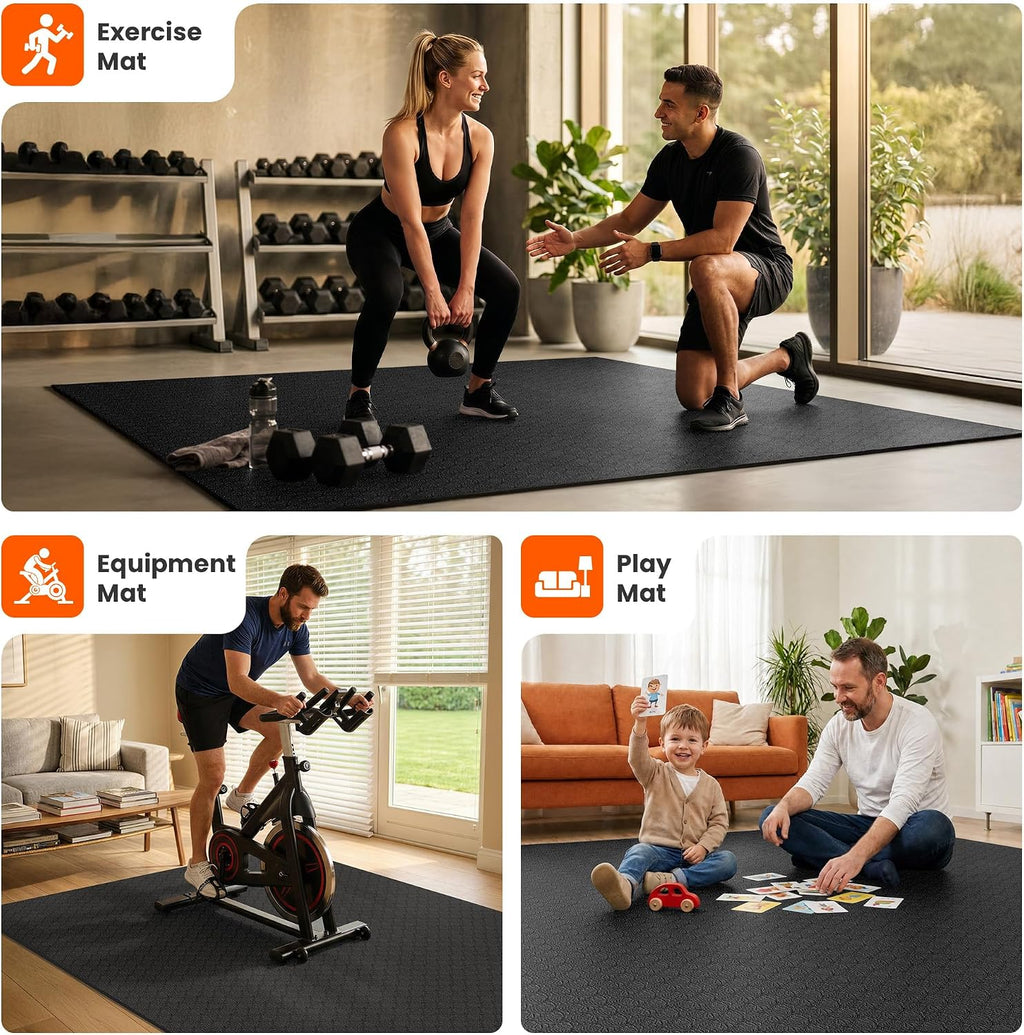 Stepwaver Large Exercise Mat for Home Workout, 6x4/7x5/8x5/9x5/10x5 FT