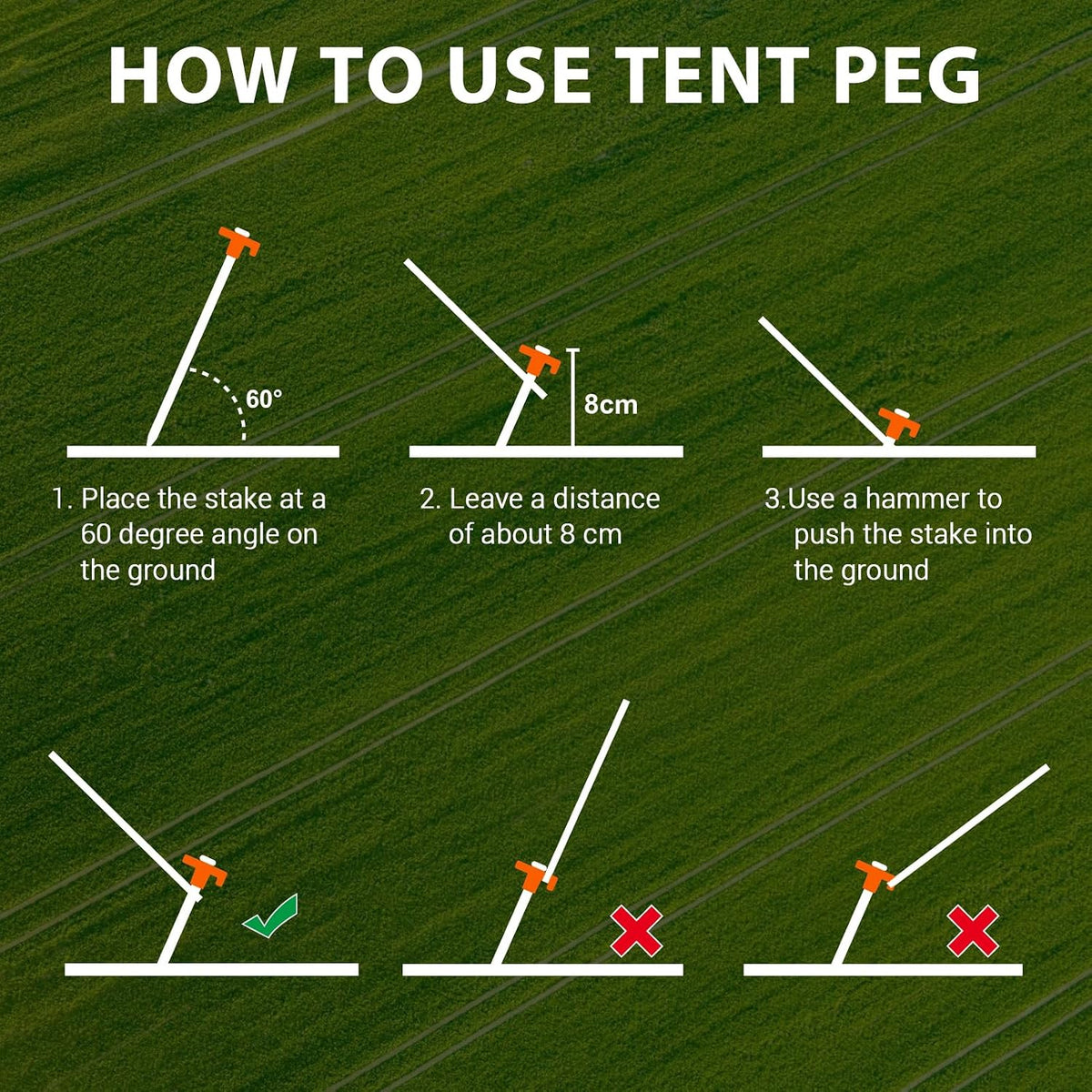 Eurmax USA 10-Pack Secure Protection Galvanized Tent Stakes,Rust-Proof Steel Canopy Anchors for High Winds,Heavy Duty Commercial Ground Pegs for Camping,Pop Up Tents&Gazebos - Includes 4x10ft Ropes