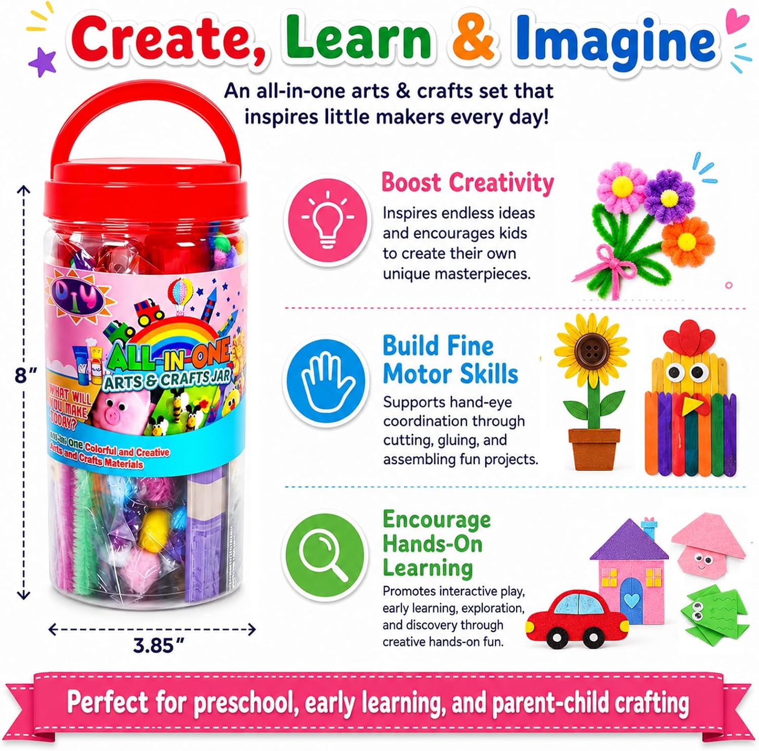FUNZBO Arts and Crafts Supplies for Kids - Back to School Supplies