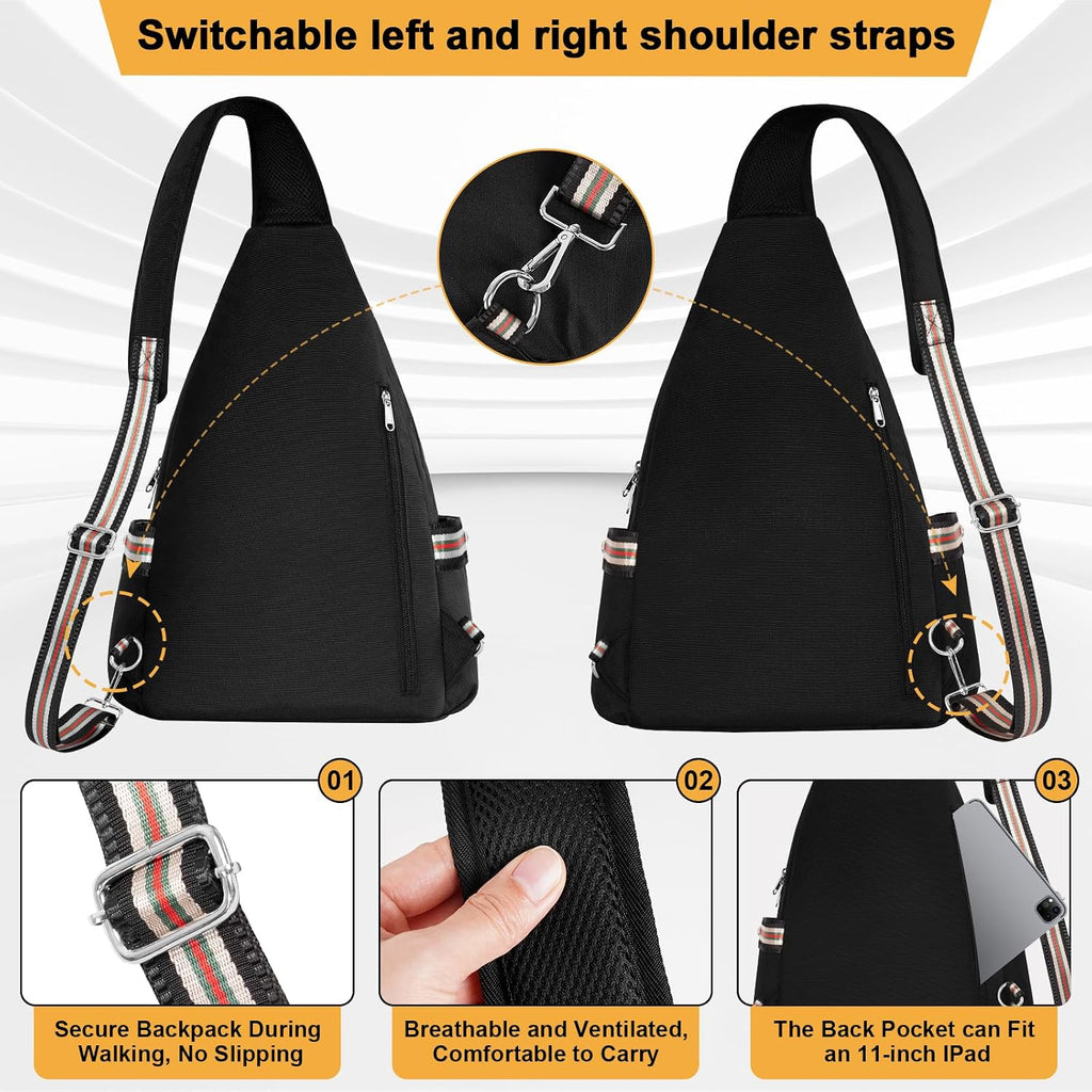 Crossbody Lunch Backpack, Double Deck Large Insulated leakproof Lunchbox