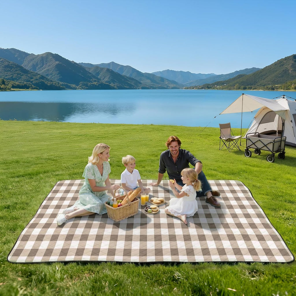 TigeJoy Extra Large Picnic Blanket Waterproof Beach Blanket 80''x80''
