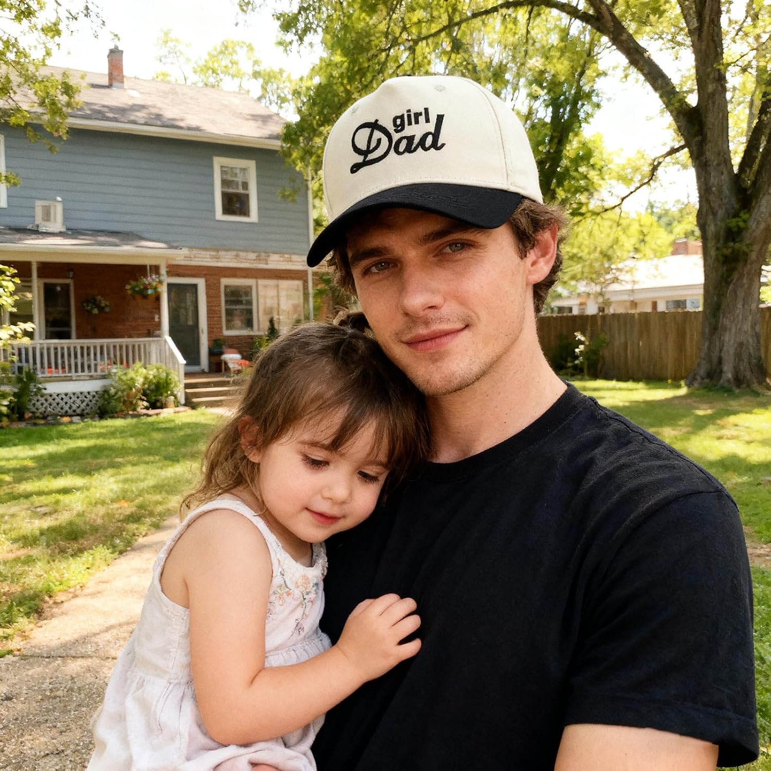 Embroidered Boy Girl Dad Mom Two-Tone Baseball Cap, Classic Dad Hat for Men Women His Her, Family Theme Gift Ideas