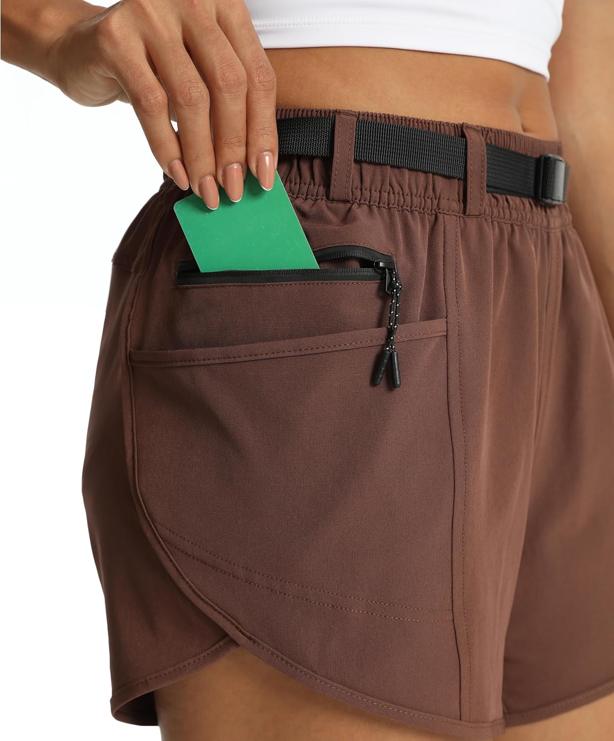 Women's Athletic Hiking Shorts with Liner Quick-Dry Workout Running Shorts