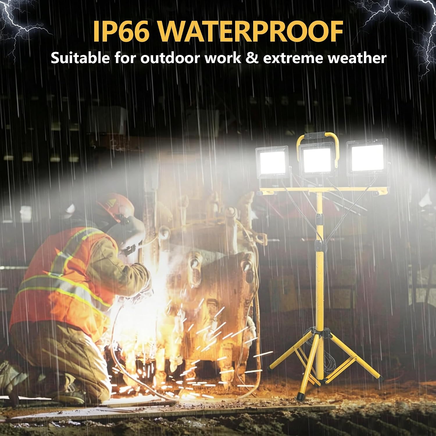 21000-Lumen LED Work Light with Stand for Job Site Garage