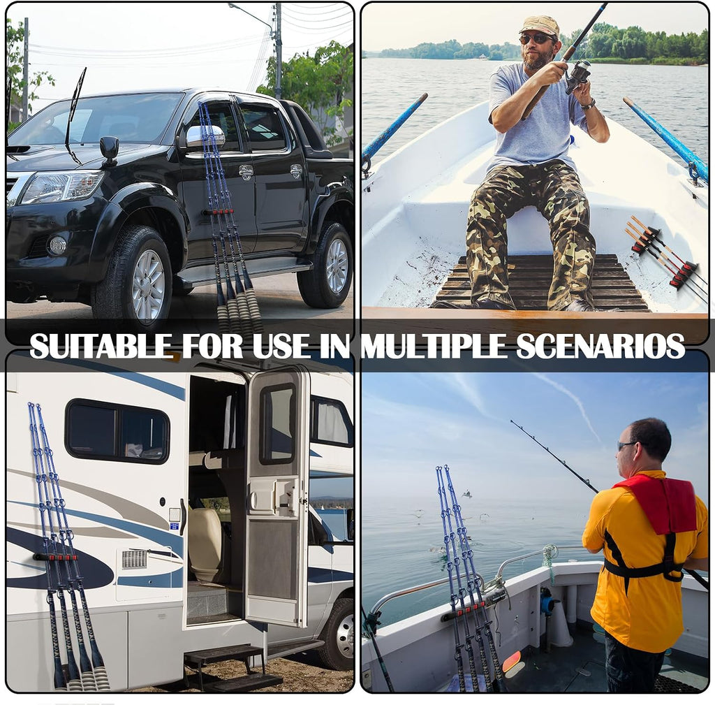 Seenelling 2 Pcs Magnetic Fishing Rod Holder for Car Fishing Pole Rack Vertical Rod Storage Holders for Truck Bed Boat Wall Garage Door
