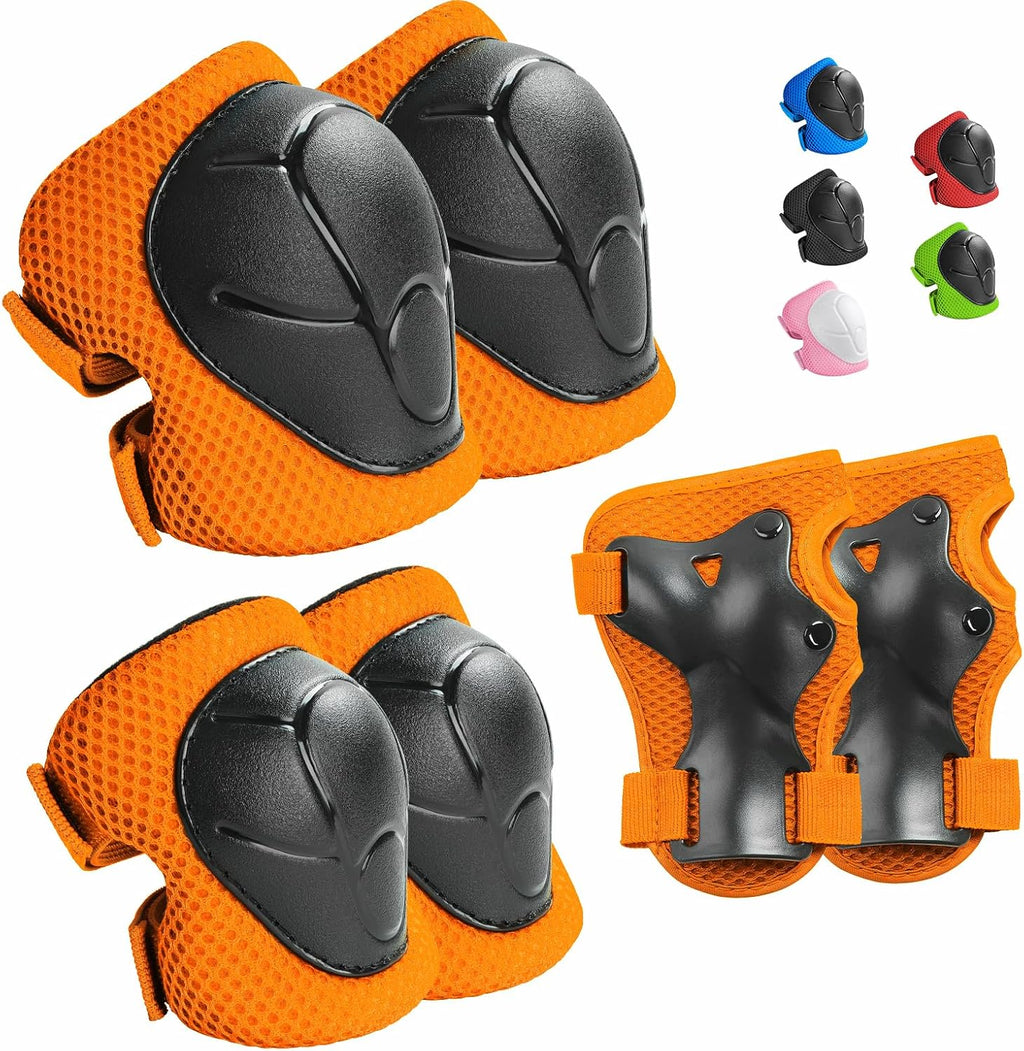 Wemfg Kids Protective Gear Set Knee Pads for Kids 3-14 Years Toddler Knee and Elbow Pads with Wrist Guards 3 in 1 for Skating Cycling Bike Rollerblading Scooter