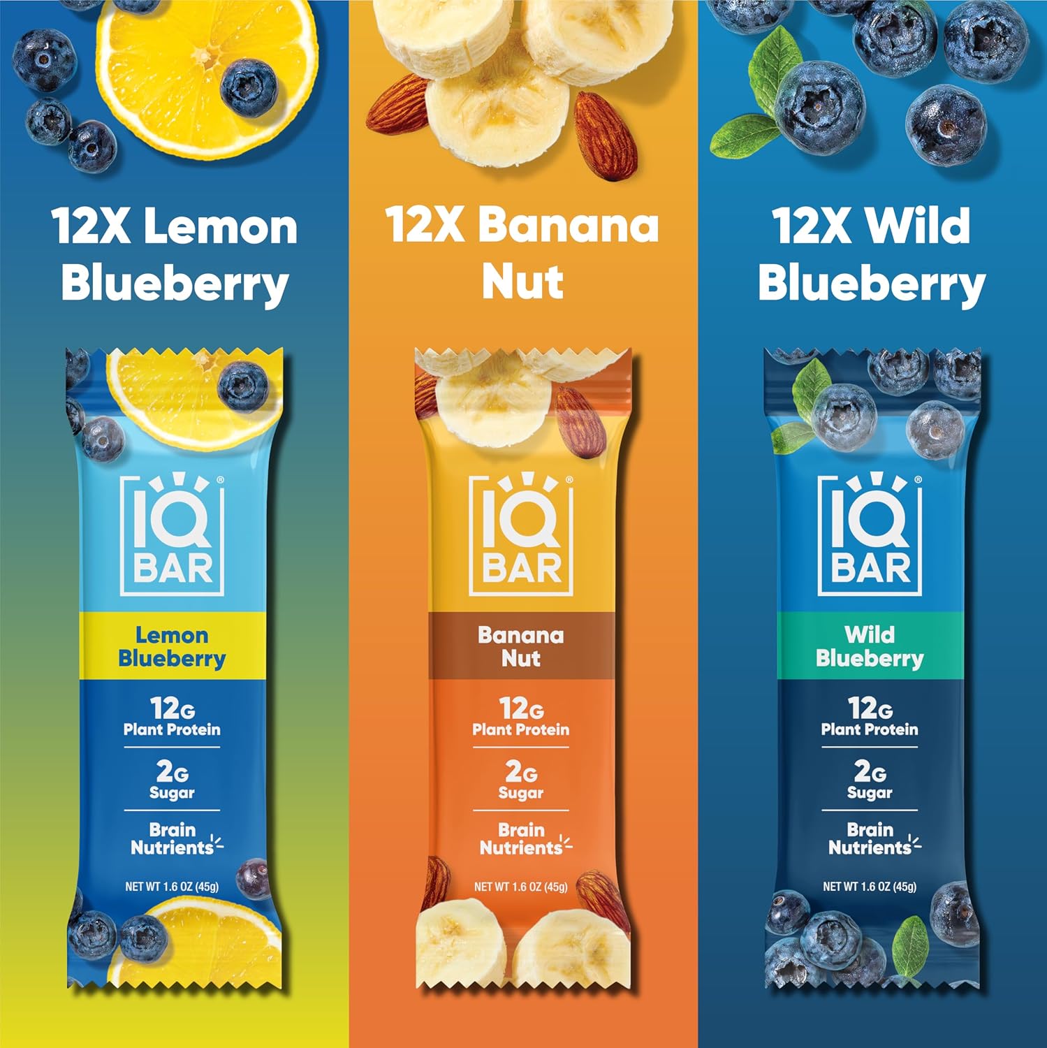 IQBAR Clean Protein Bars, Low Sugar Keto, Fruit Variety Pack 36-Count