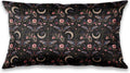 Mystical Gothic Boho Moody Moth Moon Pillow Covers 12x20, Dark Academia Floral Butterfly Throw Pillowcases, Witchy Cottagecore Pillow Cover Decor for Bedroom Living Room Couch, Double-Sided