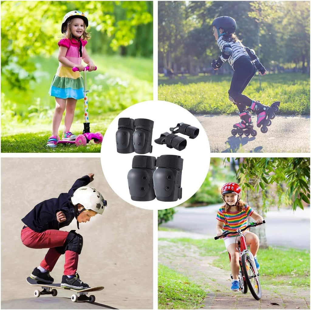 Adult Knee Pads Elbow Pads Wrist Guards for Adult Kids 6 in 1 Protective Gear Set for Skateboarding Biking Roller Skating Cycling Outdoor Sports