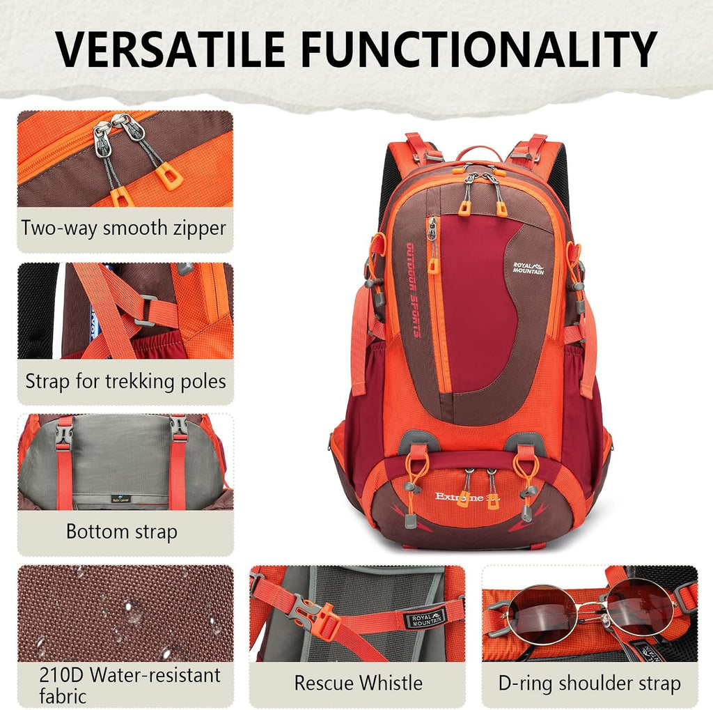 35L Lightweight Hiking Backpack for Women Men Waterproof Camping Backpack