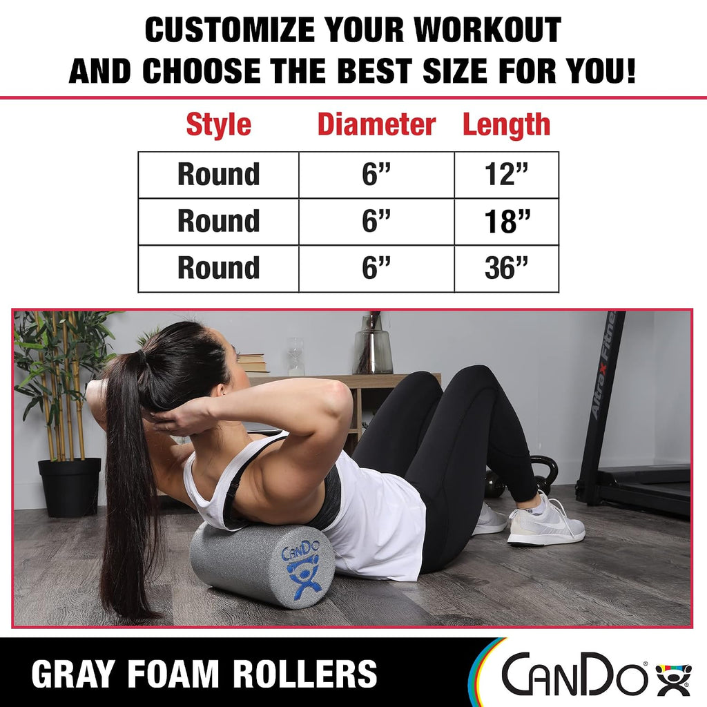 CanDo-30-2500 Plus Foam Roller, 6" X 36", Round