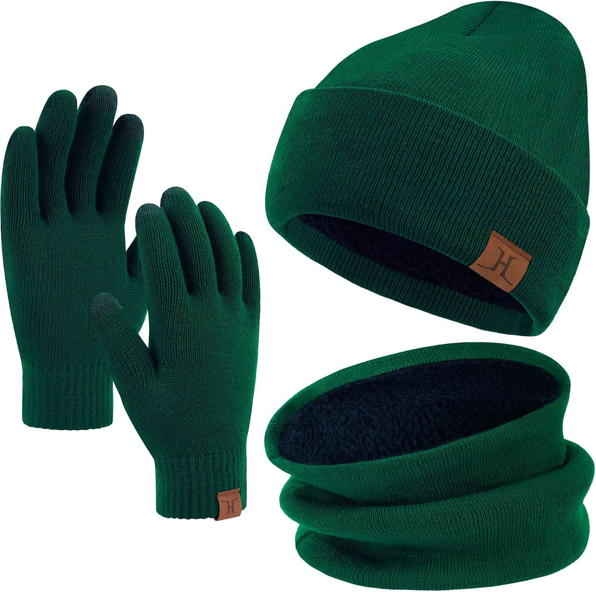 FZ FANTASTIC ZONE Winter Beanie Hats Scarf Touchscreen Gloves for Men Women