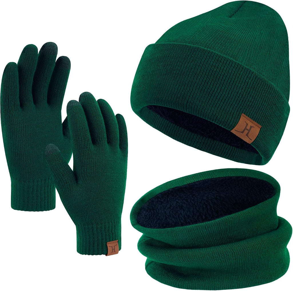 FZ FANTASTIC ZONE Winter Beanie Hats Scarf Touchscreen Gloves for Men Women