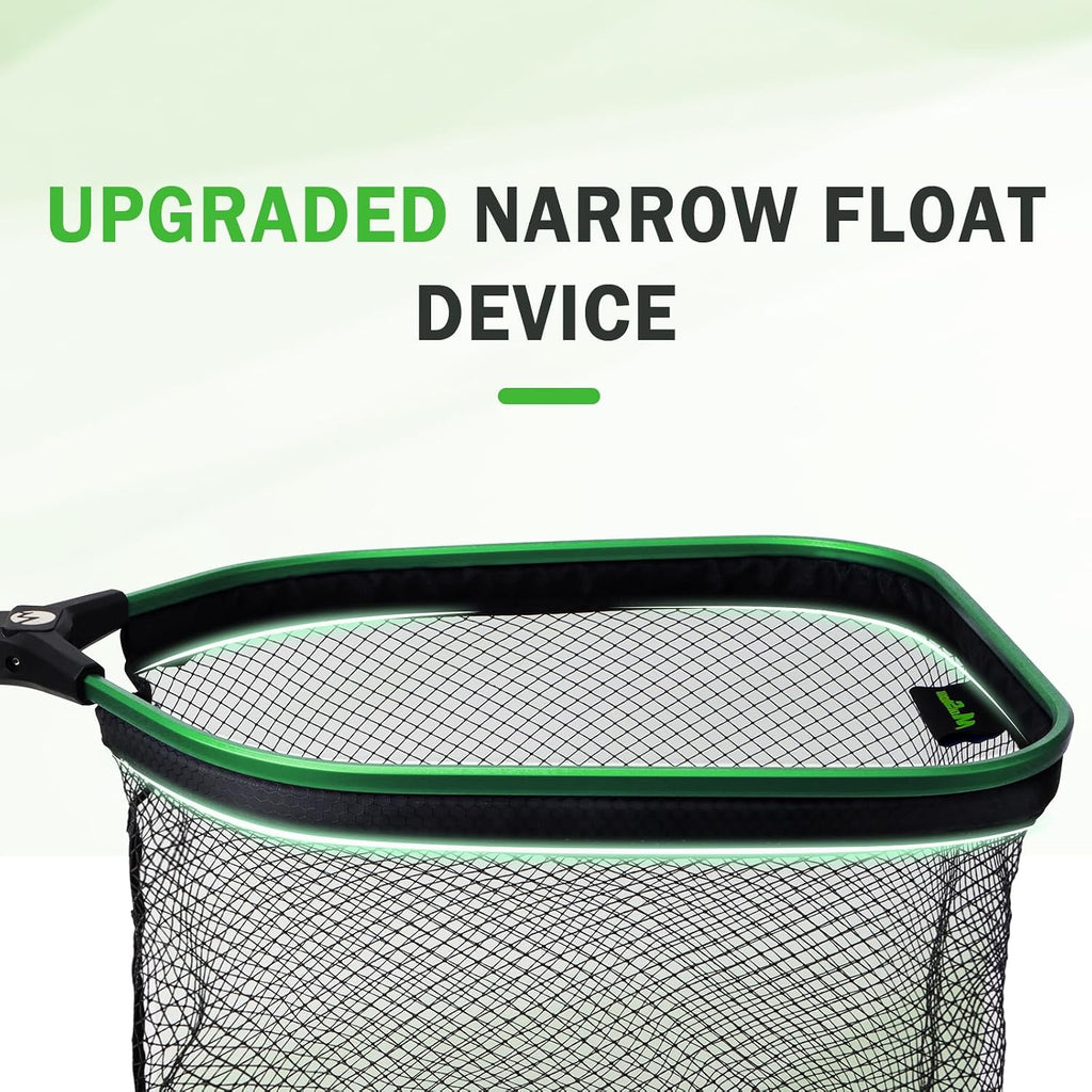 Floating Fishing Net Fish Landing Net, Fishing Nets for Fish, Kayak Fishing Net with Third-gen Upgrade Locking Switch - Lightweight Rubber Coated Fish Net for Easy Catch & Release