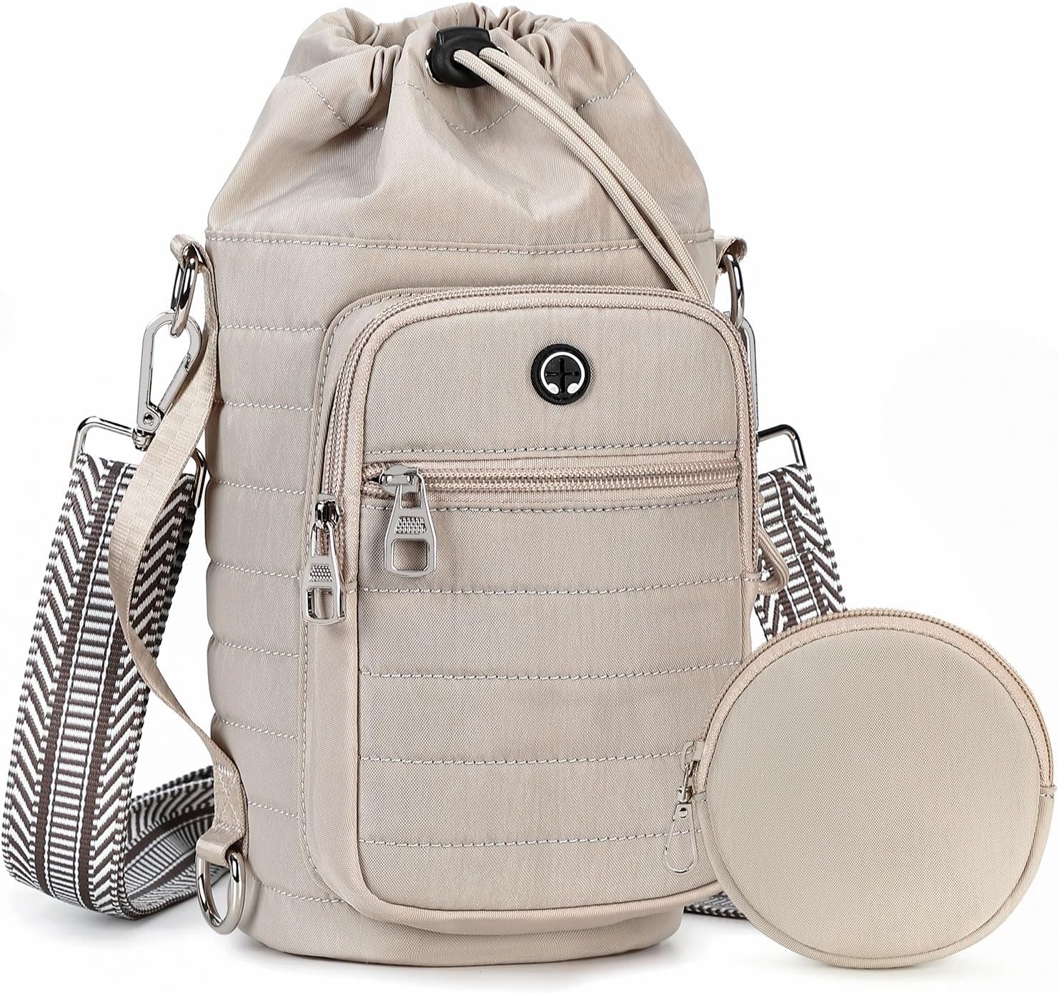 Water Bottle Carrier Bag with Strap Phone Pocket for Walking, Hiking, Cycling