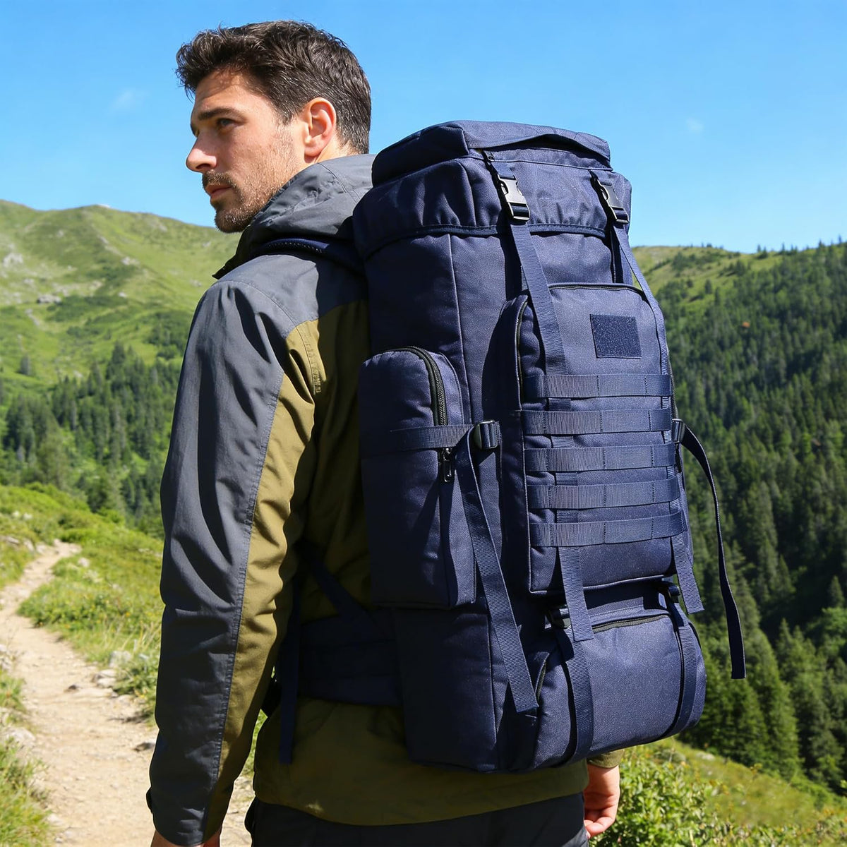 Hiking Backpack for Men 70L/100L Camping Backpack Military Rucksack Molle 3 Days Assault Pack for Climbing