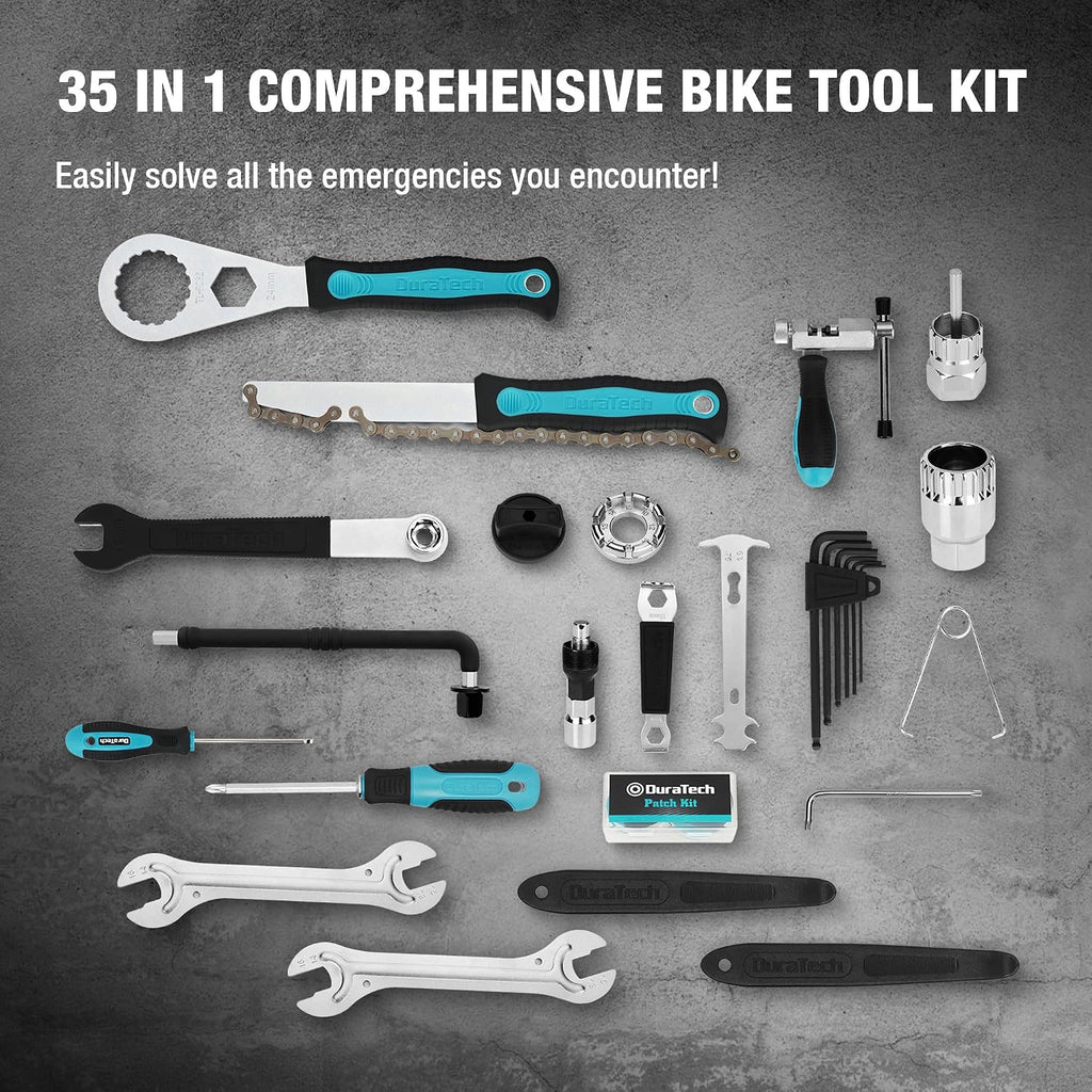 DURATECH 35PC Bike Repair Tool Kit with Carry Storage Case