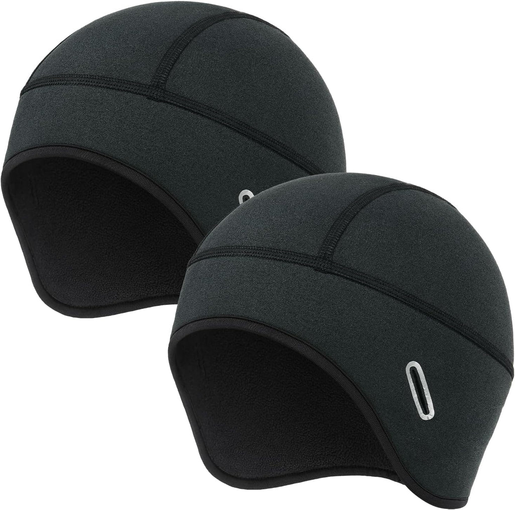 MELASA 2 Pack Winter Helmet Liner Skull Cap with Glasses Slots