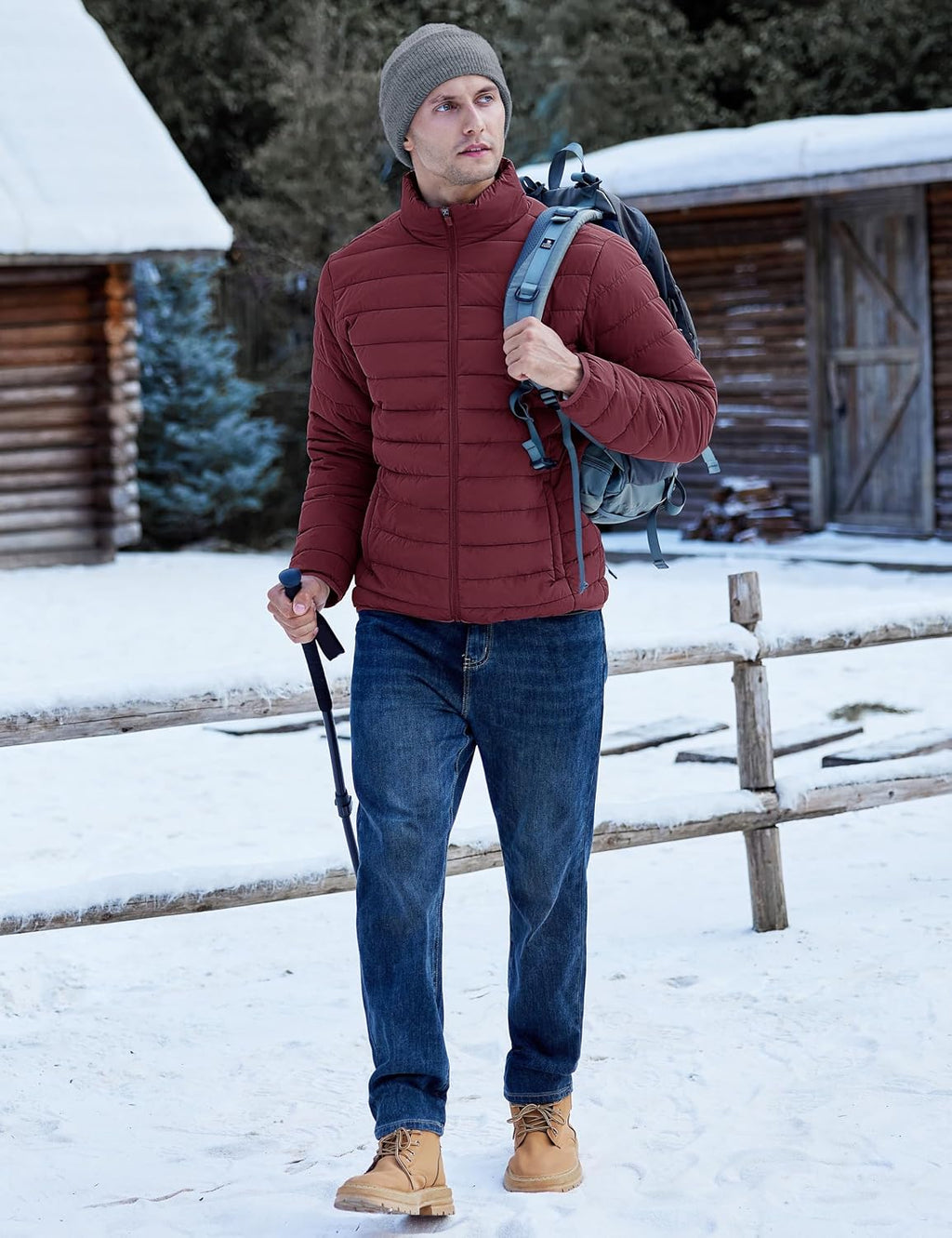 TACVASEN Men's Lightweight Puffer Jacket Quilted Insulated Winter Coat