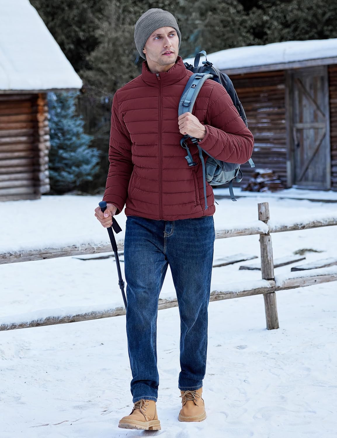 TACVASEN Men's Lightweight Puffer Jacket Quilted Insulated Winter Coat
