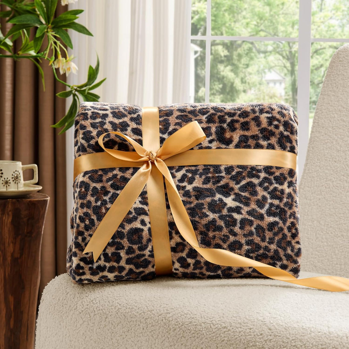 BEDELITE Fleece Blanket Soft Plush Throw for Couch Brown Leopard 50"x60"