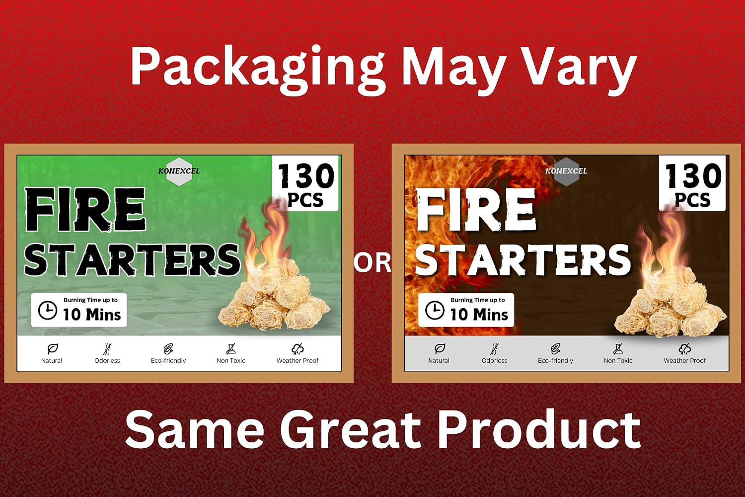 130 pcs Large Fire Starters, Natural Fire Starter for Campfires, Firestarters for Grill & Chimney Charcoal Starter. Firestarter Fireplace, Grilling, BBQ, Pellet Stove, Wood, Fire Pit, Smoker