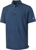 M MAELREG Mens Golf Shirt Short Sleeve Dry Fit Print Moisture Wicking Performance Patterns Collared Polo Shirt