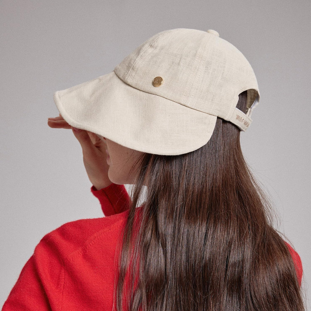 WHITE SANDS MOJA Linen Blend Victorian Bonnet Hat Sun Cap, Foldable Summer Visor | NEW Katy