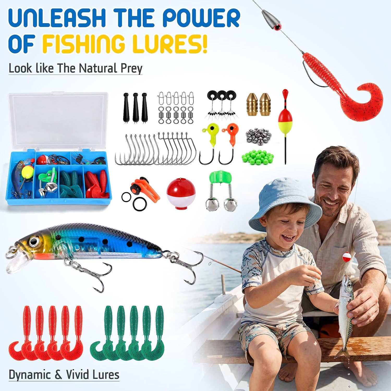 PLUSINNO Kids Fishing Pole, Telescopic Fishing Rod and Reel Combo, Fishing Gear Kit with Backpack, Tackle Box, Spincast Reel, Youth Toddler Fishing Poles for Boys Girls Age 3-5 5-10