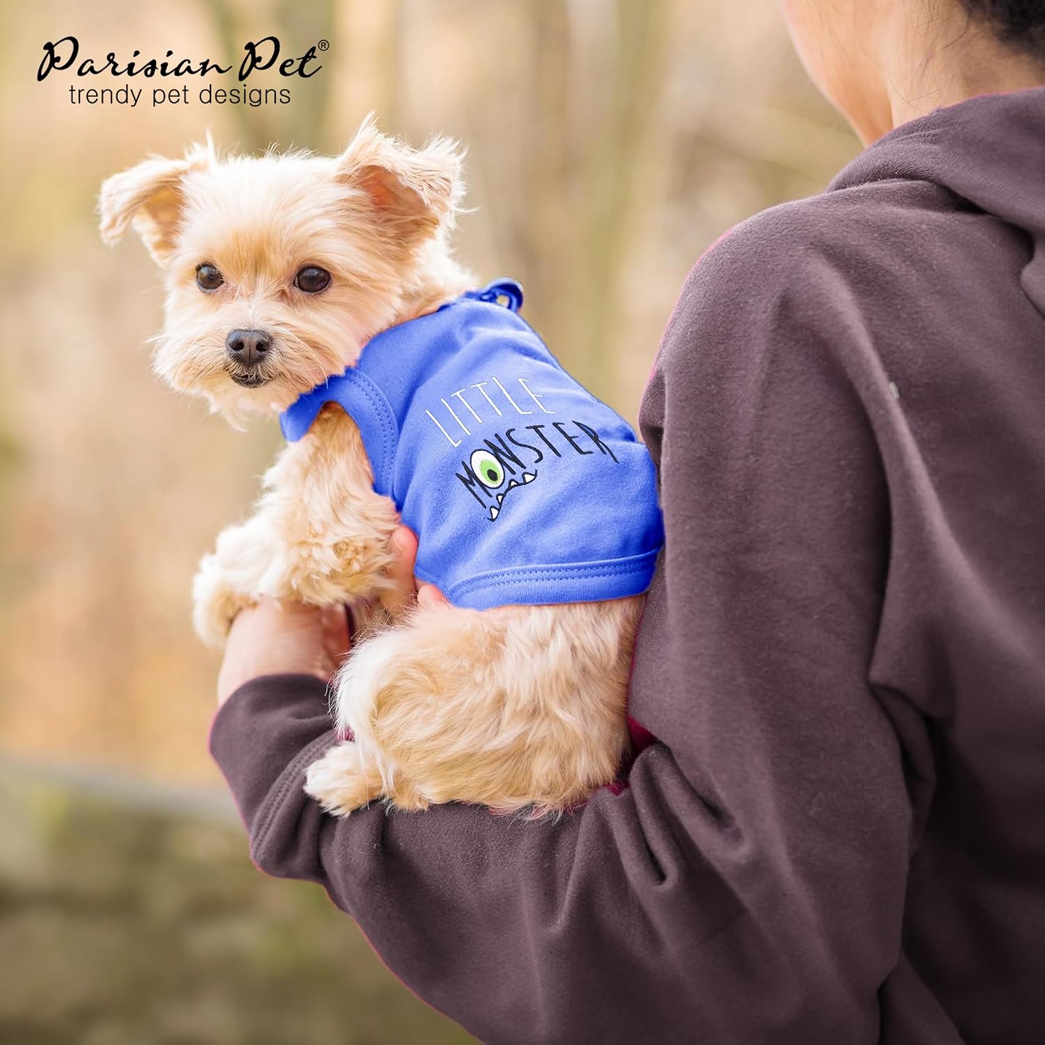 Parisian Pet Dog Shirt – 100% Cotton Shirts for Medium Dogs – Blue Sleeveless Puppy Clothes – Lightweight and Breathable Pet Apparel – Stylish and Funny Dog Clothes - Stretchy T Shirts for Dogs