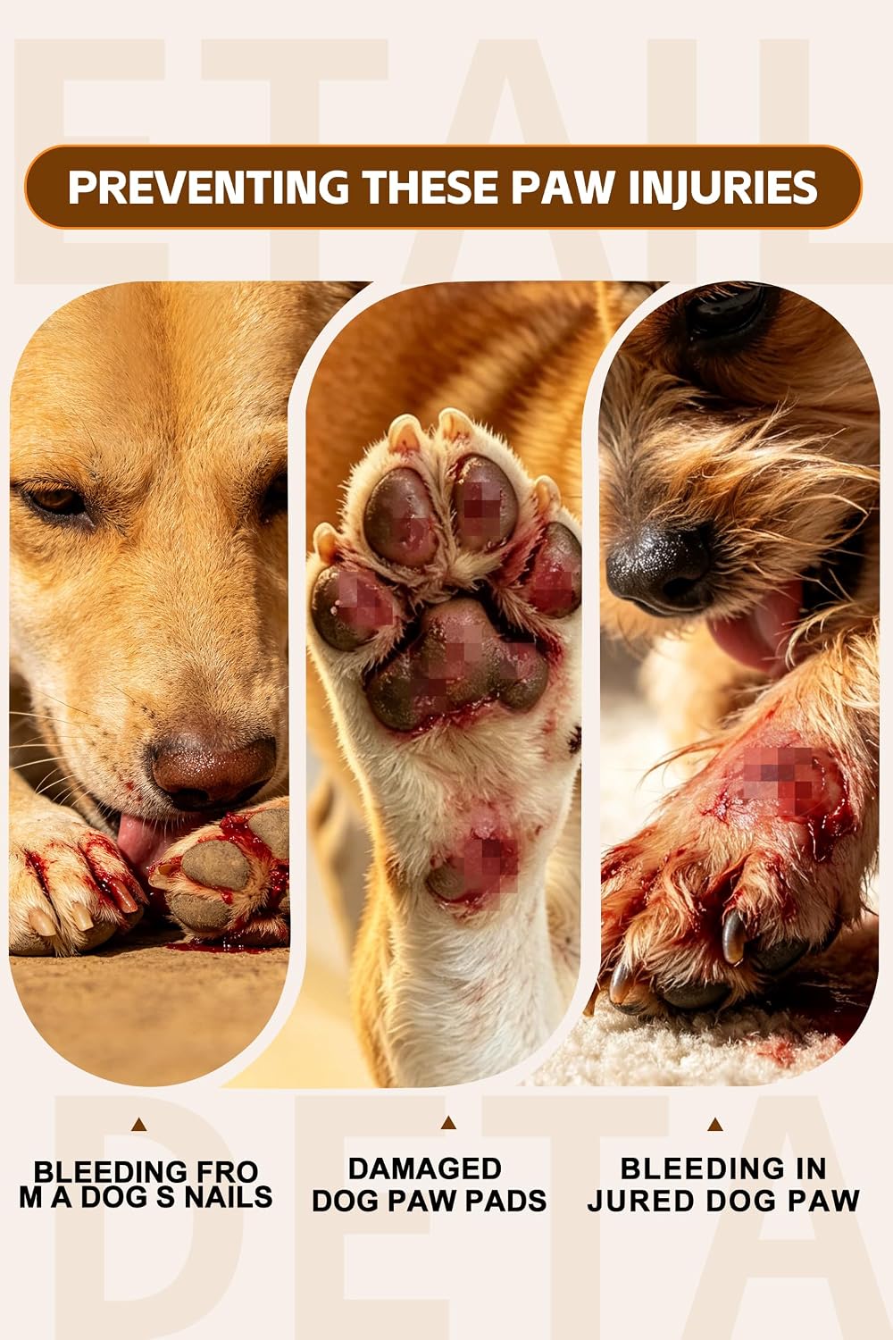 Dog Paw Wound Recovery Boot with Self-Adhering Pet Bandage, Breathable Paw Protector Kit for Injured Paws,Anti-Slip Shoe & Vet Wrap for Post-Surgery Care, Licking Prevention (1 Boot+1 Roll) S