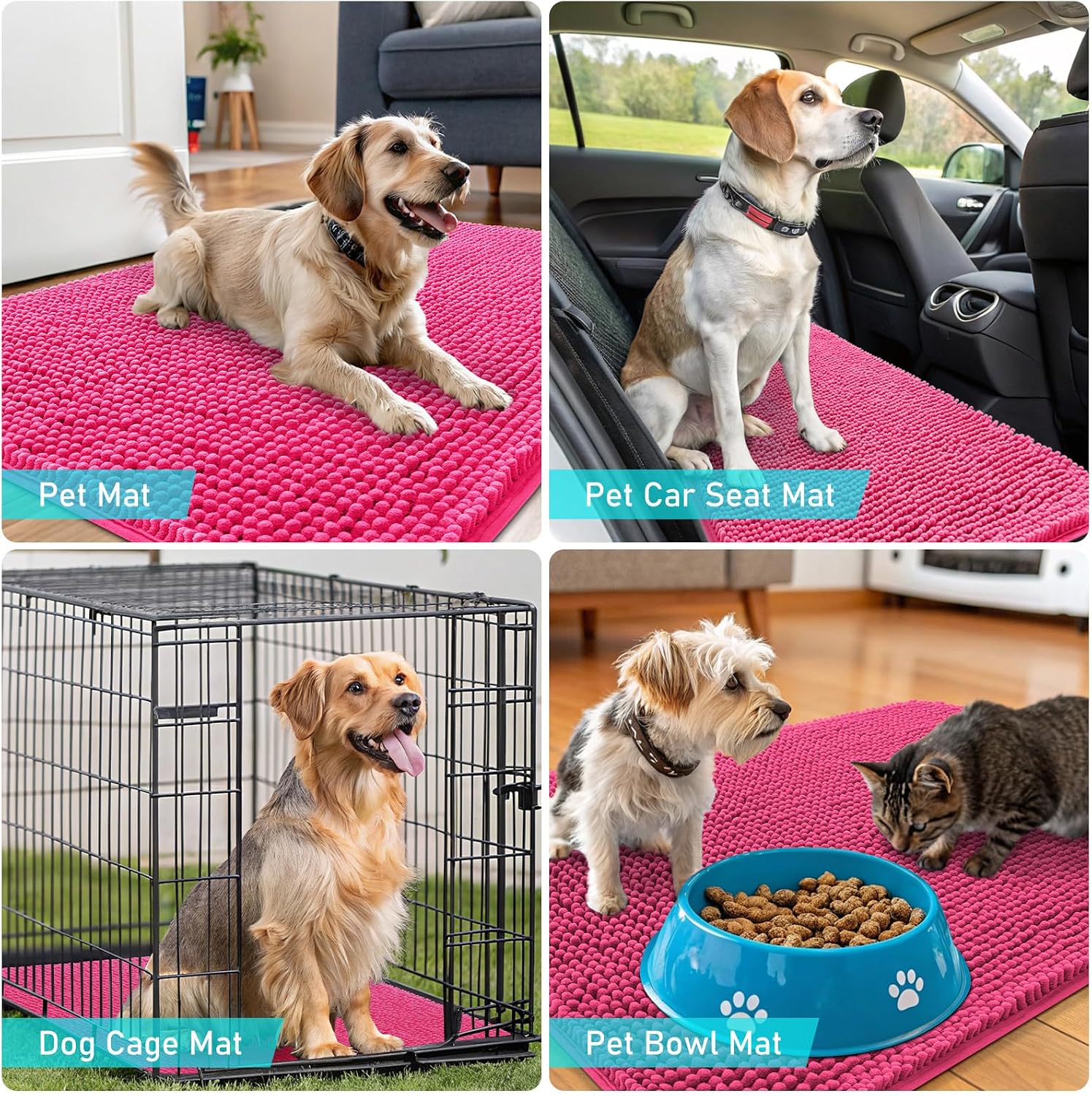 OLANLY Dog Door Mat for Muddy Paws 24x16, Super Absorbent Chenille Mud Mat