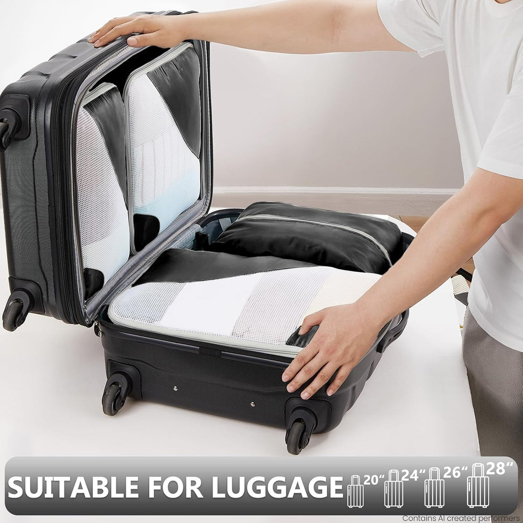 OlarHike 8 Set Packing Cubes for Travel,Gifts for Women Mom,Anti-Tearing Suitcase Organizer,with Over 1000 pcs Mesh Holes,Vacation Essentials & Accessories for Cruise Ship