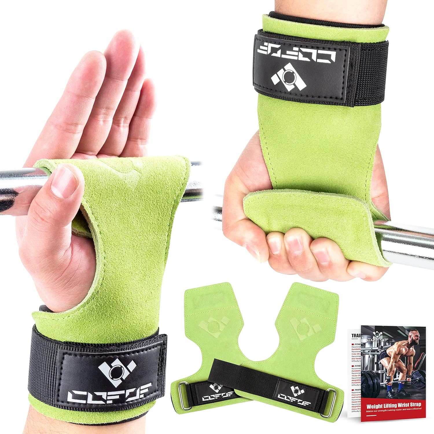 Weight Lifting Wrist Strap, Double-Layer Leather for Deadlift Powerlifting