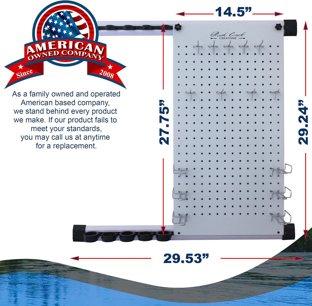 Rush Creek Creations No Limit 5-Rod Wall-Mount Fishing Pole Holder