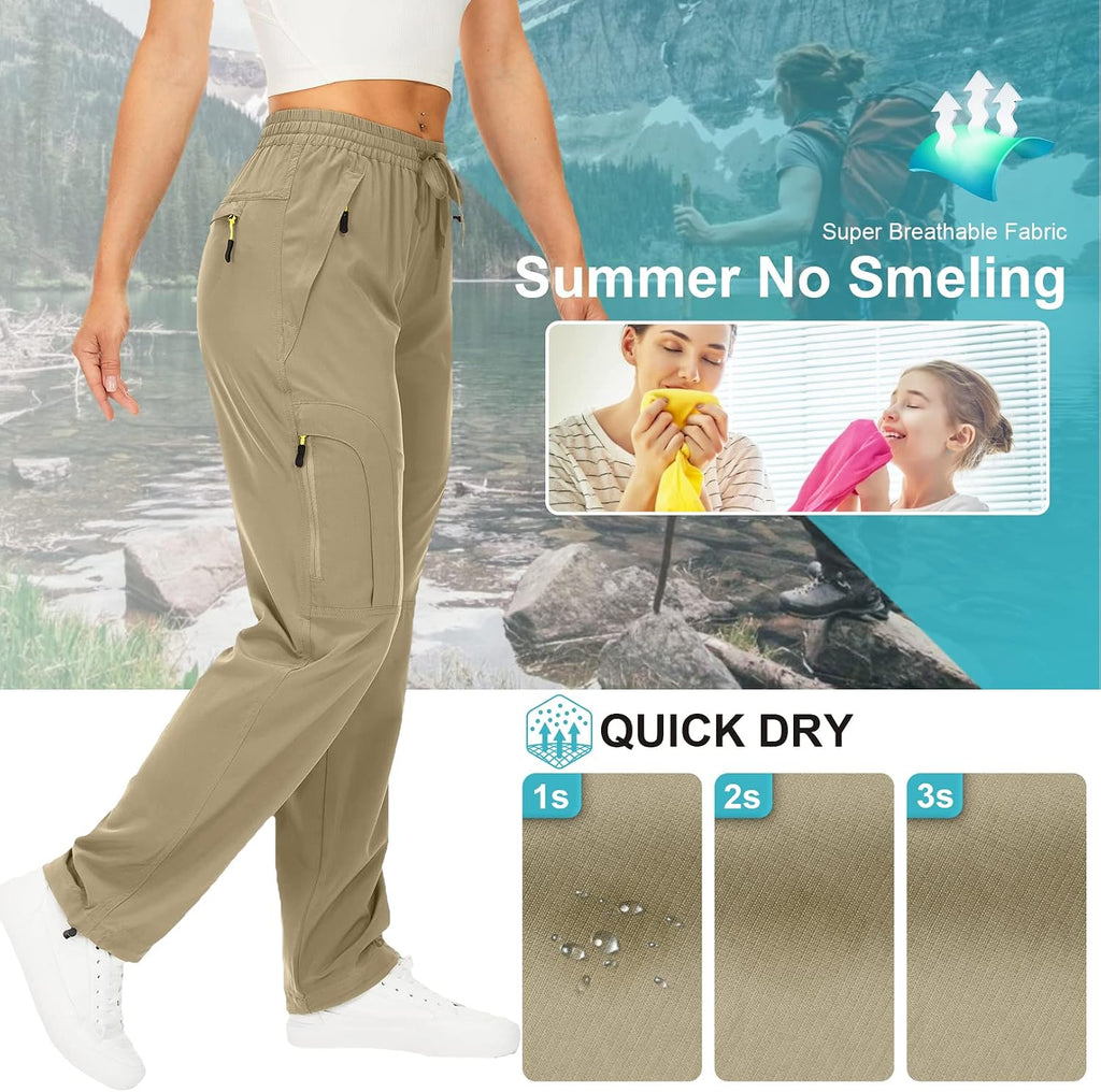 Toomett Women‘s Hiking Cargo Pants UPF 50 Quick Dry with Zipper Pockets