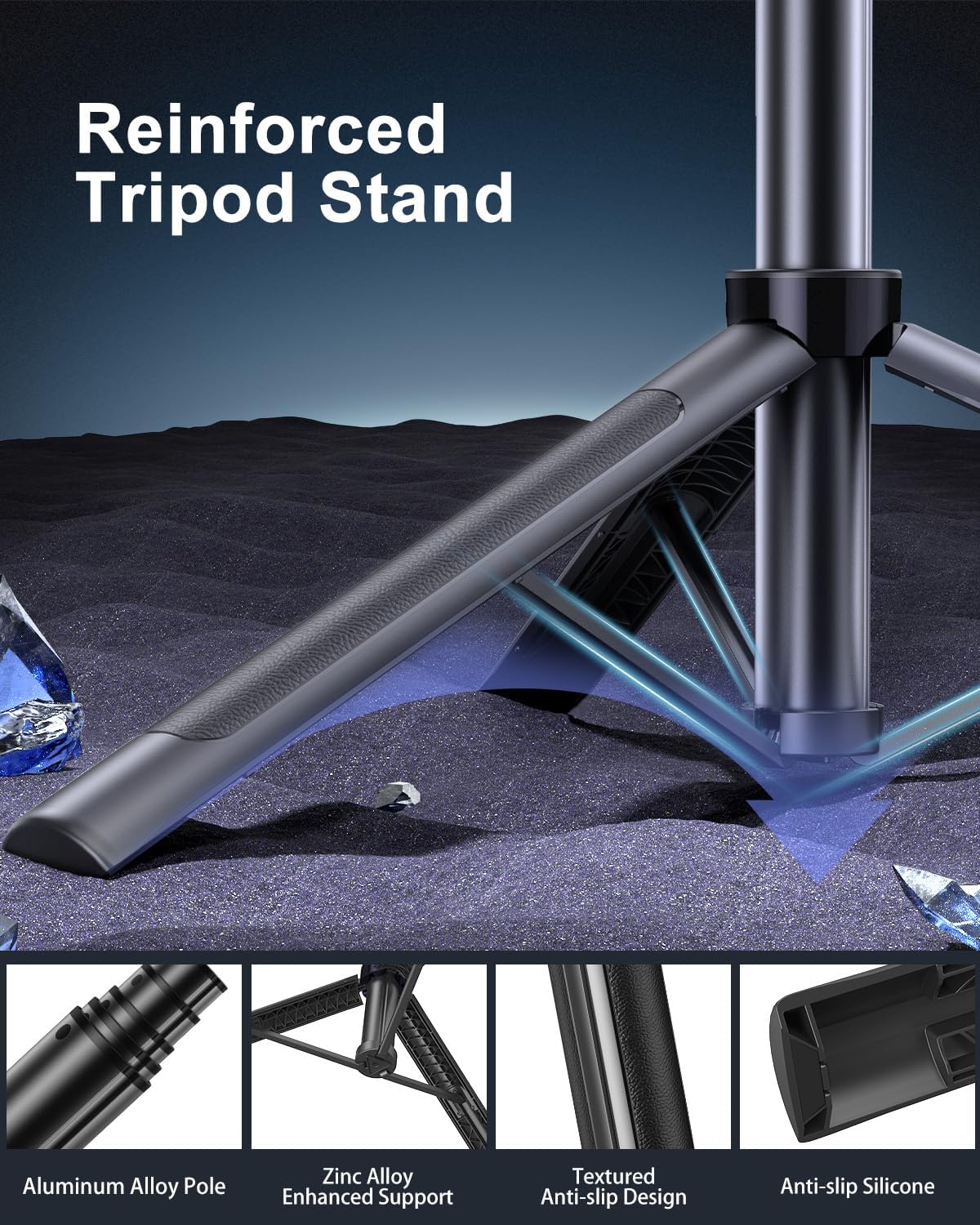 Yeaki 71" Phone Tripod,Tripod for iPhone with Fill Light and Rechargeable Remote,Aluminum Selfie Stick Phone Stand Compatible with Cell Phone/Camera/Ring Light/DJI/GoPro