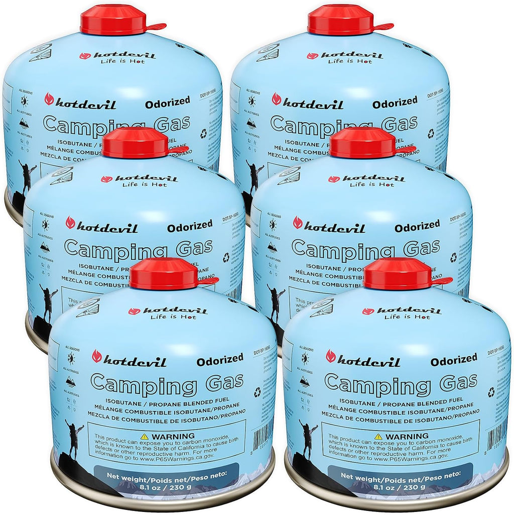 Isobutane Fuel Canister 230 Gram Camping Stove Fuel Butane Propane Blend Isobutane Fuel Canister Camping Fuel Gas Canister Suitable for ALL Seasons Efficient and High Output 8.1oz(4 packs)