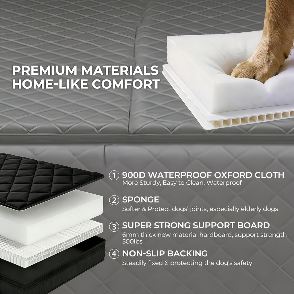 Hard Bottom Dog Car Seat Cover for Back Seat,900D Heavy Duty 500lbs Support