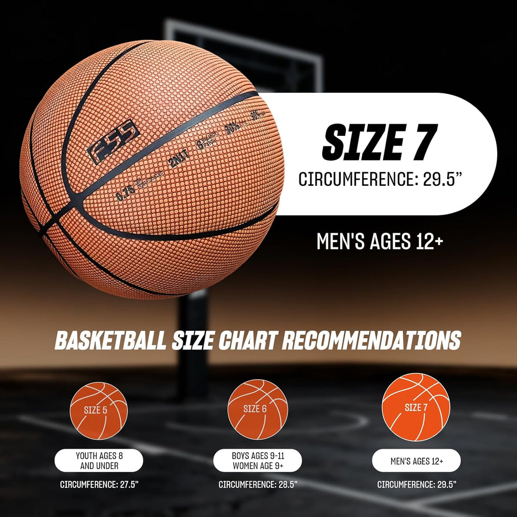 ANTA f.55 Outdoor Street Basketball with Dust-Resistant PU Leather, Tournament-Level Construction, Size7