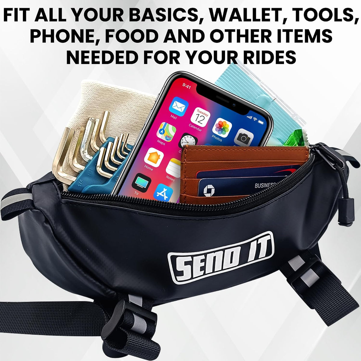 Waterproof Dirtbike Handlebar Bag | Compact Motorcycle Handle Bar Storage Pouch | Universal Fit Dirt Bike Bag for Trail & Adventure Riding | Durable Surron Bar Bag