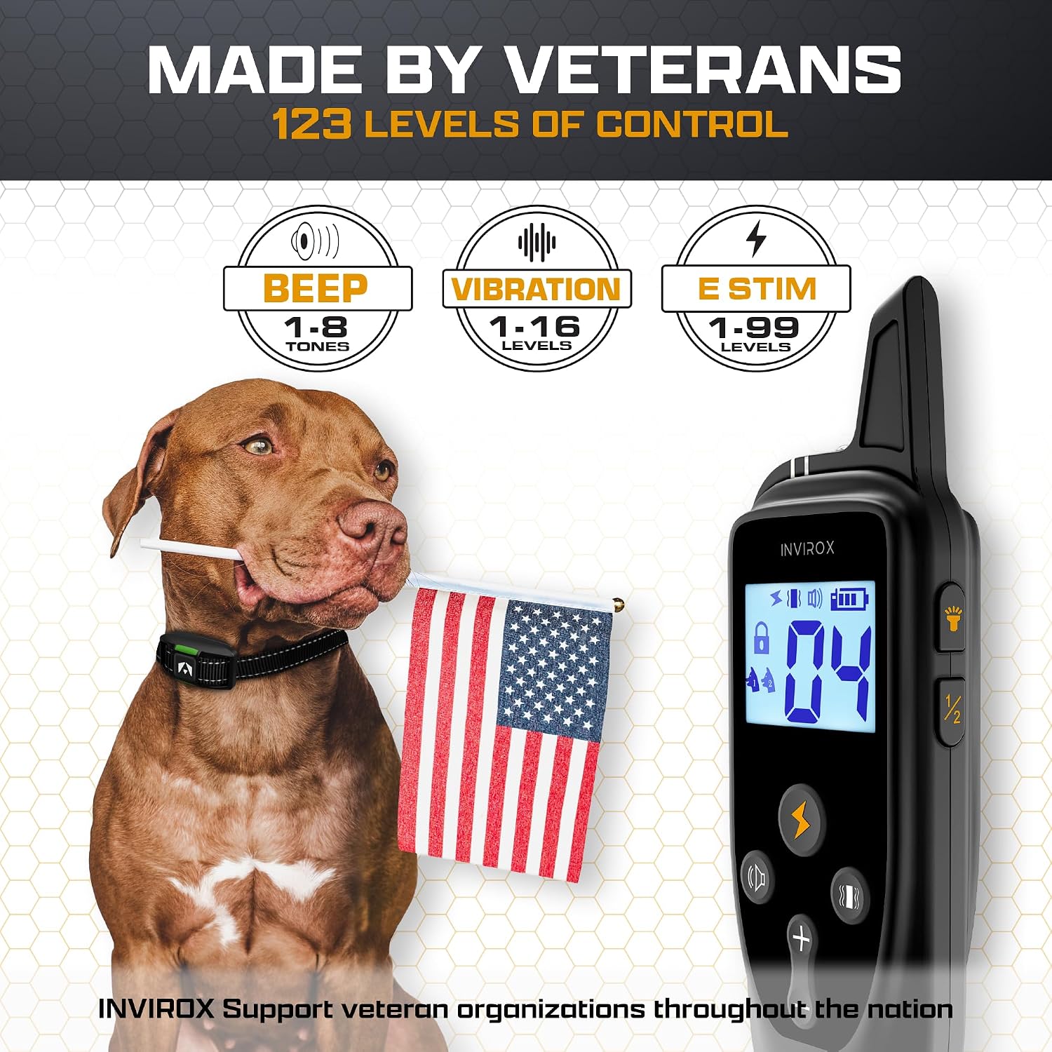 INVIROX Dog Training Collar with Remote, Shock Collar for Dogs 3300ft Range