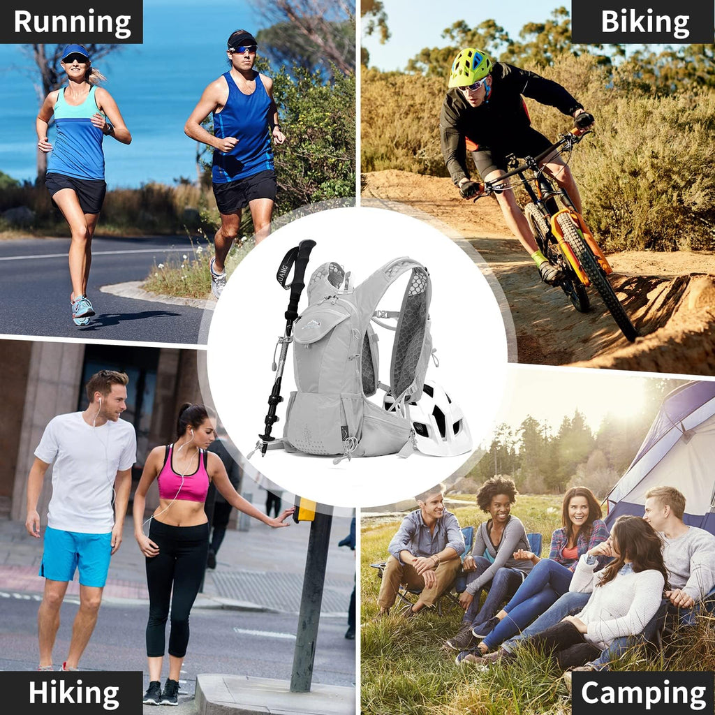 IX INOXTO Hydration Pack Backpack, Lightweight Water Backpack with 2L Hydration Bladder Daypack for Men Women,Running Hydration Vest for Trail Running Hiking Cycling Race Climbing