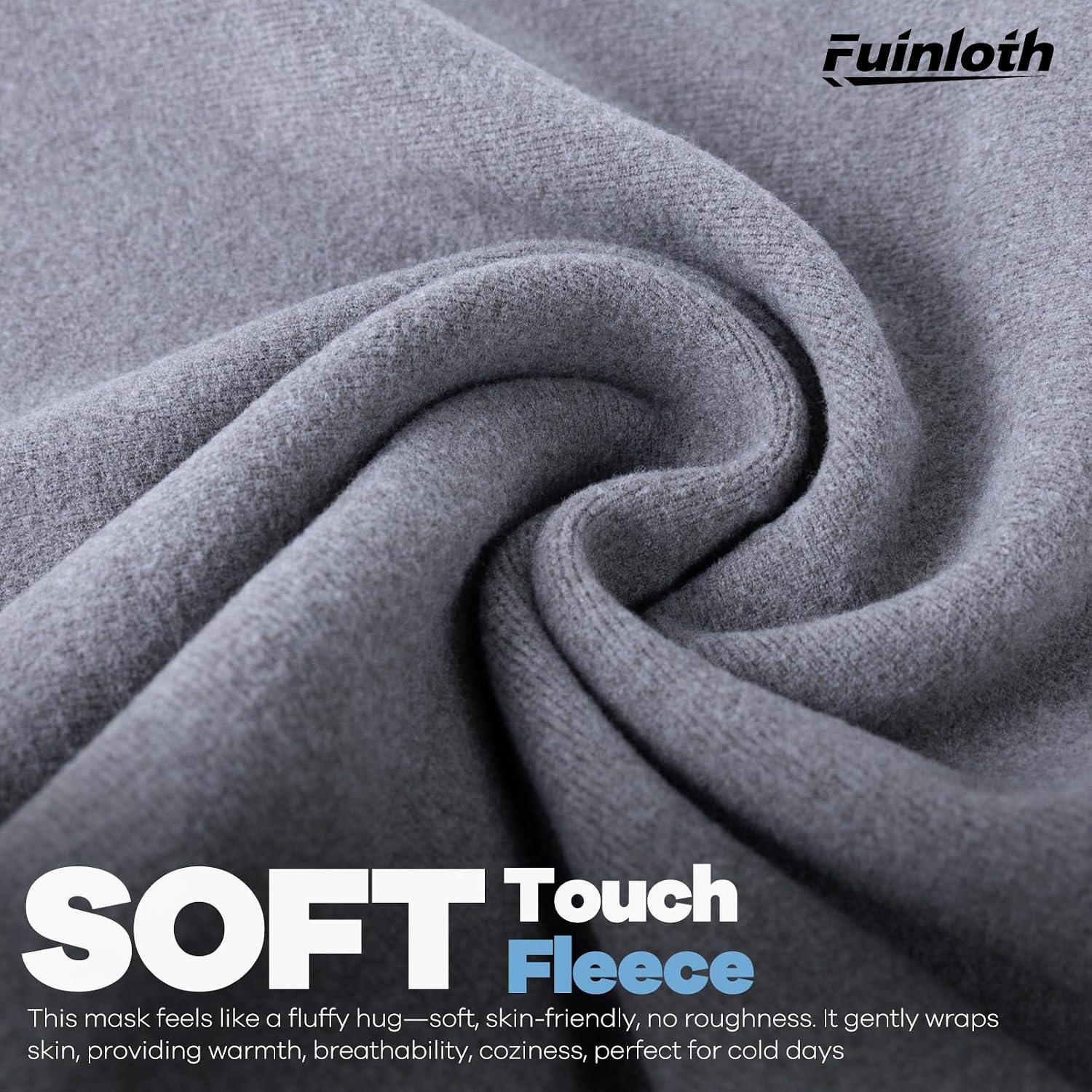 Fuinloth 2 Pack Winter Neck Gaiter, Fleece Warmer Scarf Cold Weather Mask