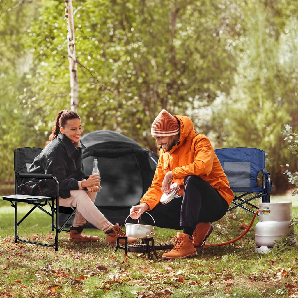 Yestomo Camping Chairs, Folding Chairs for Outside, Directors Chairs Foldable Adults Heavy Duty,Support to 450LBS