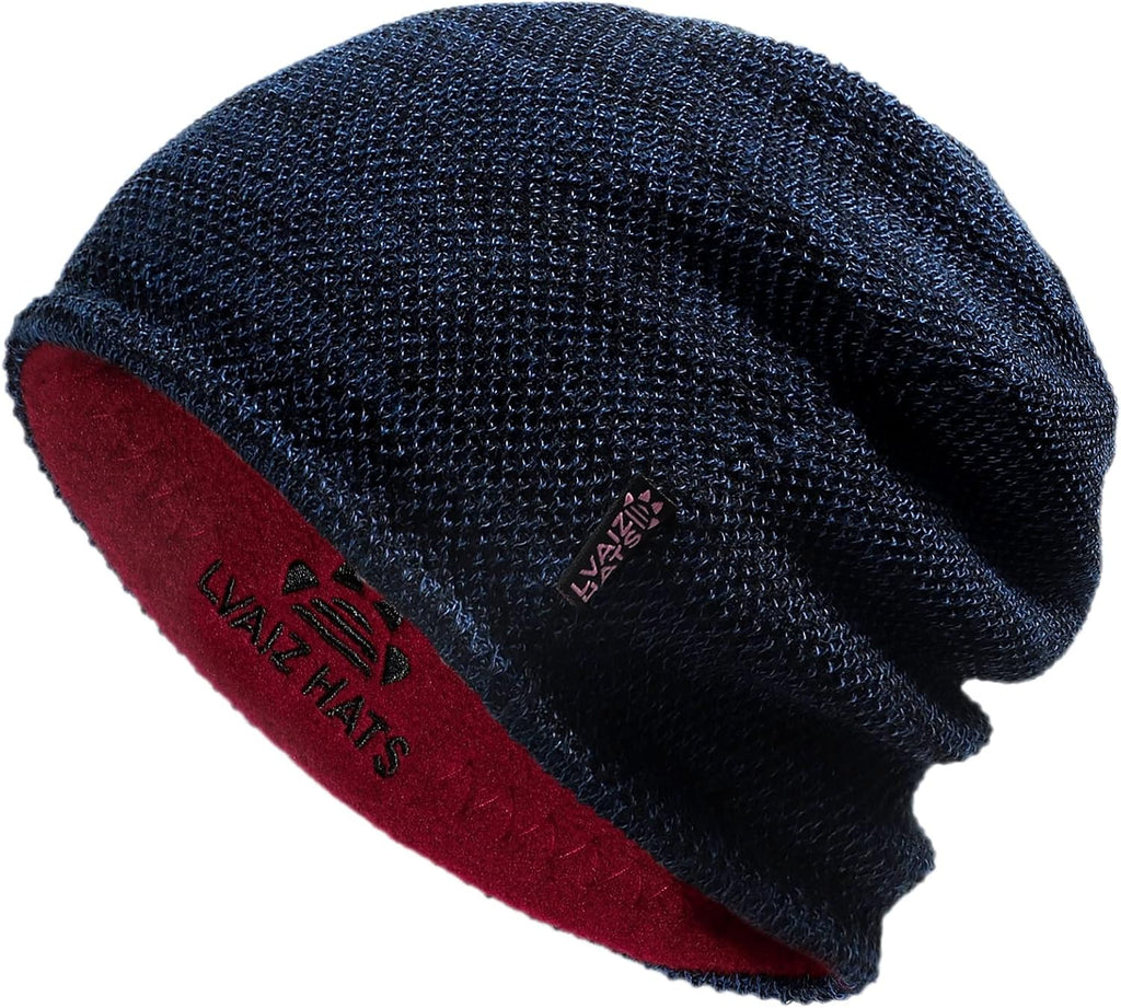 Lvaiz Winter Beanie for Men Women Warm Fleece Lined Reversible Skull Cap
